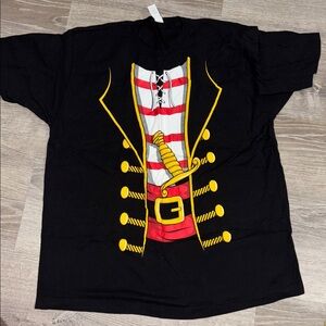Pirate Themed Black and Red Graphic T- Shirt - Size XL